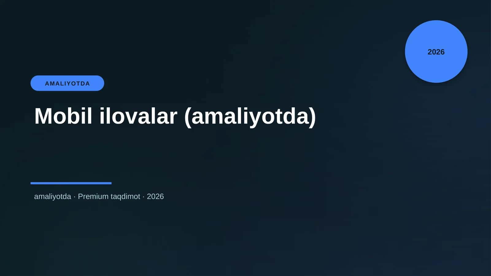 Mobil ilovalar (amaliyotda) 1