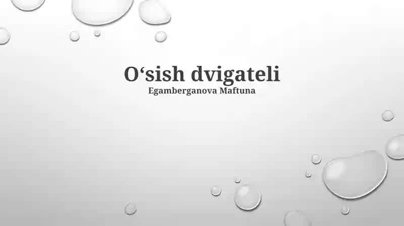 O'sish drayverlari 1