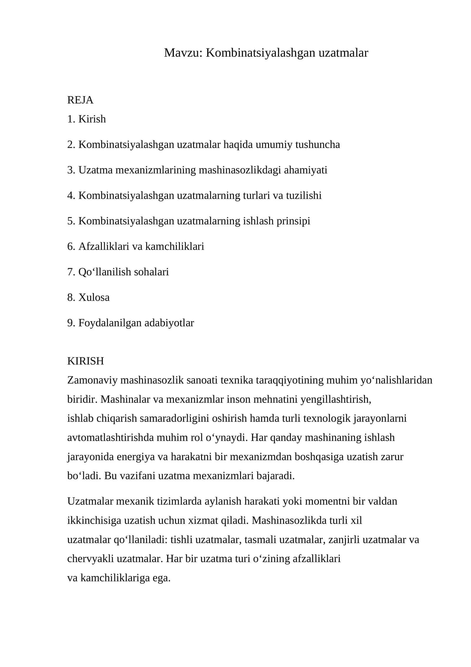 Kombinatsiyalashgan uzatmalar 1