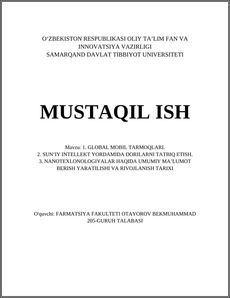 Global Mobil Tarmoqlari 1