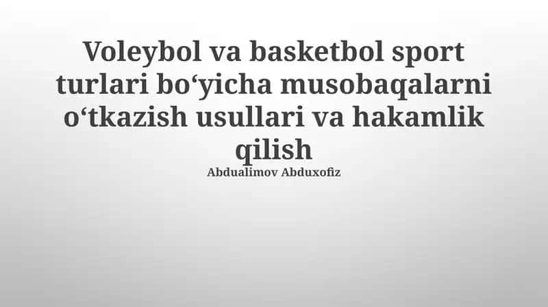 Basketbol Musobaqalarining Turlari 1