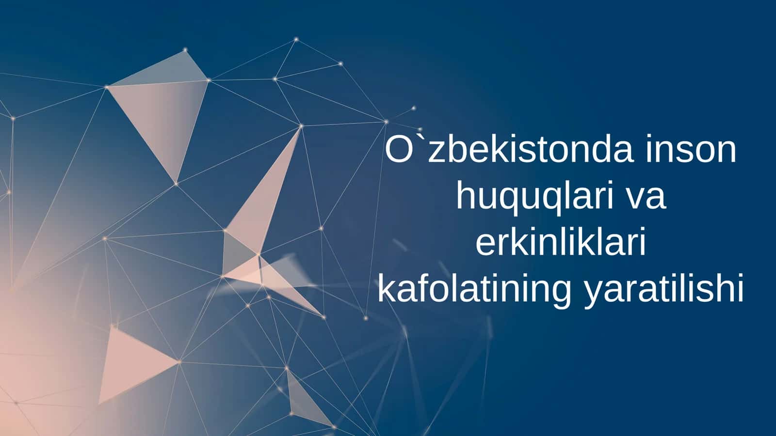O`zbekistonda inson huquqlari va erkinliklari kafolatining yaratilishi 1
