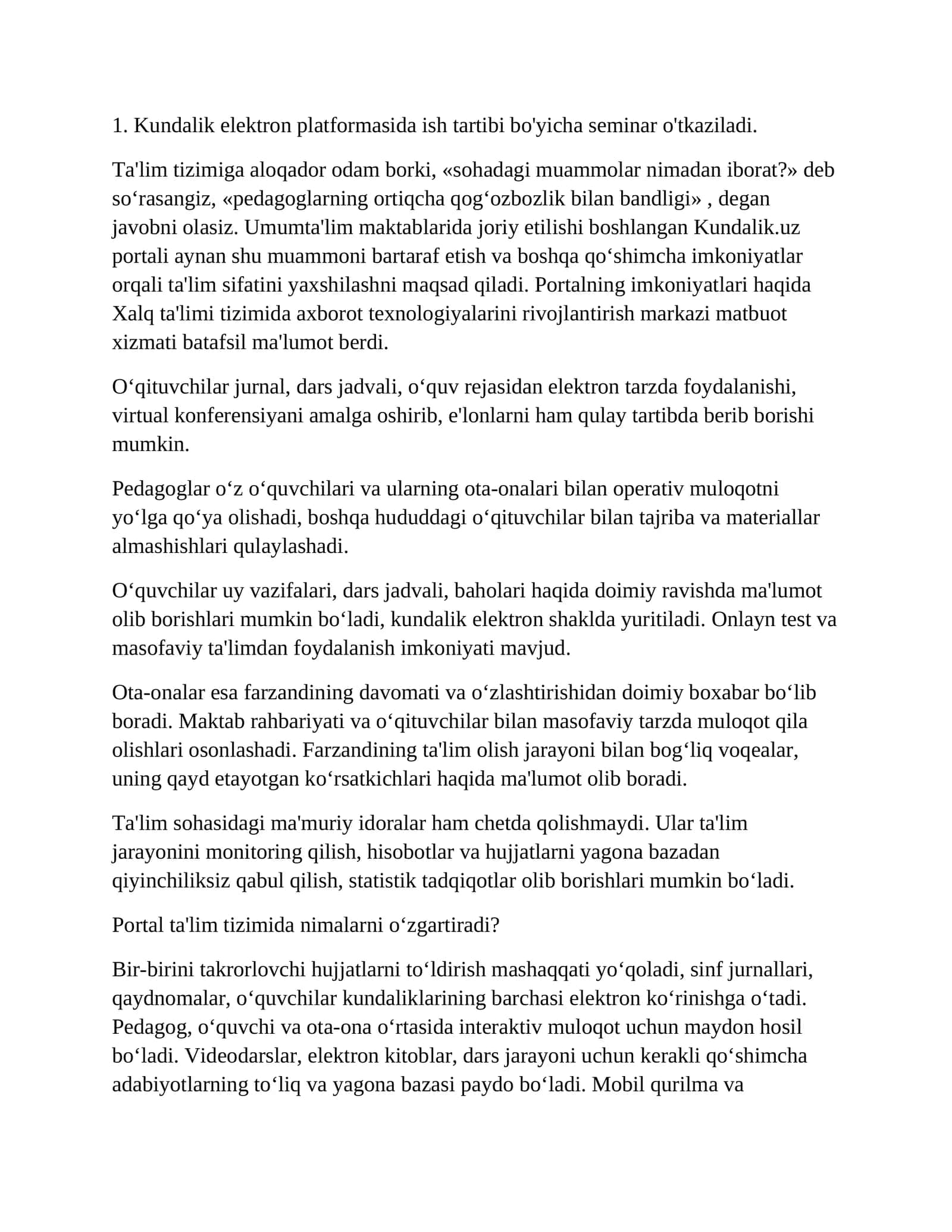 Kundalik elektron platformasi 1
