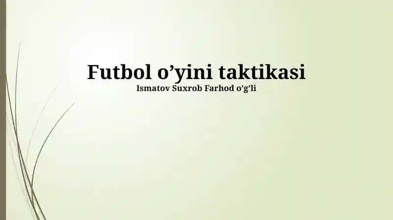 Futbol oʼyini taktikasi