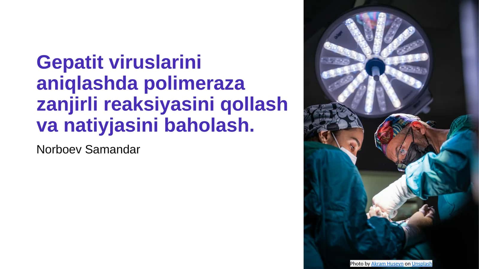 Gepatit viruslarini aniqlashda polimeraza zanjirli reaksiyasini qollash va natiyjasini baholash 1