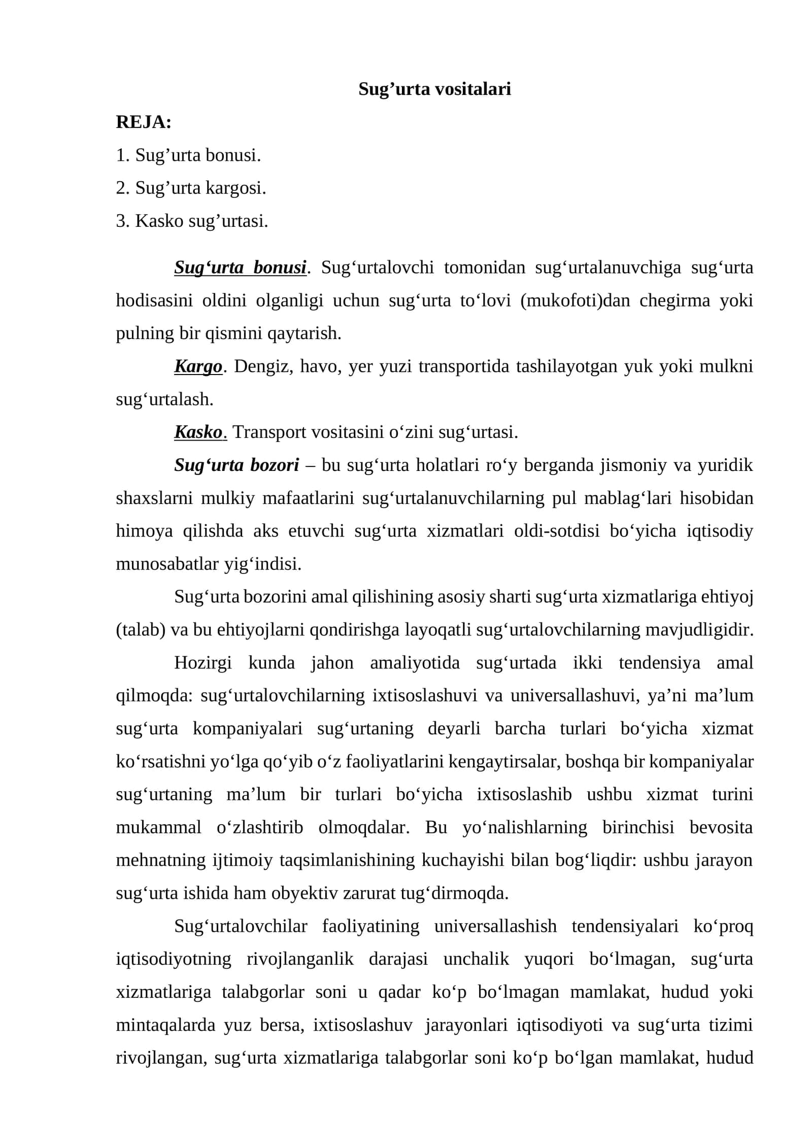 Sug’urta vositalari 1