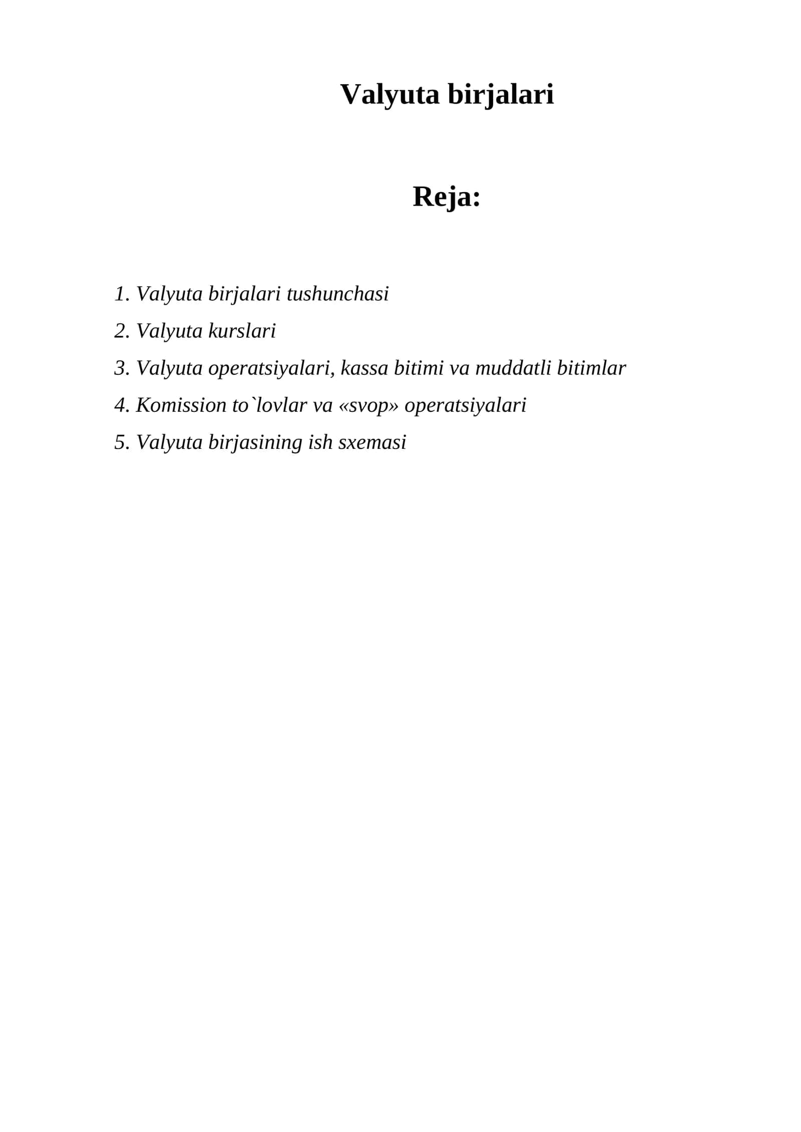 Valyuta birjalari tushunchasi 1