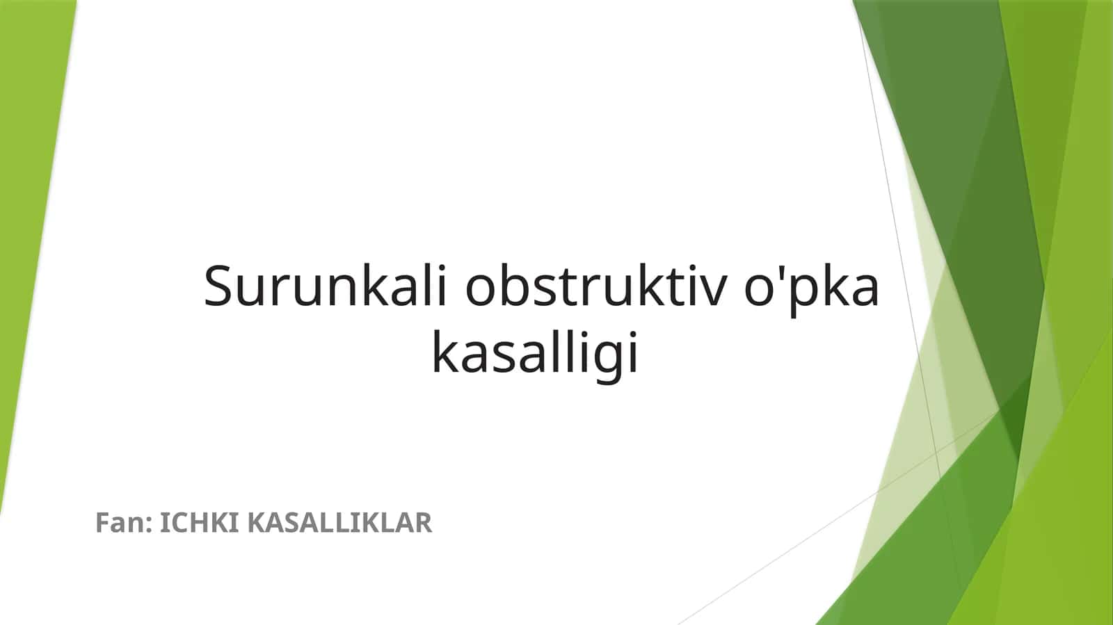Surunkali obstruktiv o'pka kasalligi 1