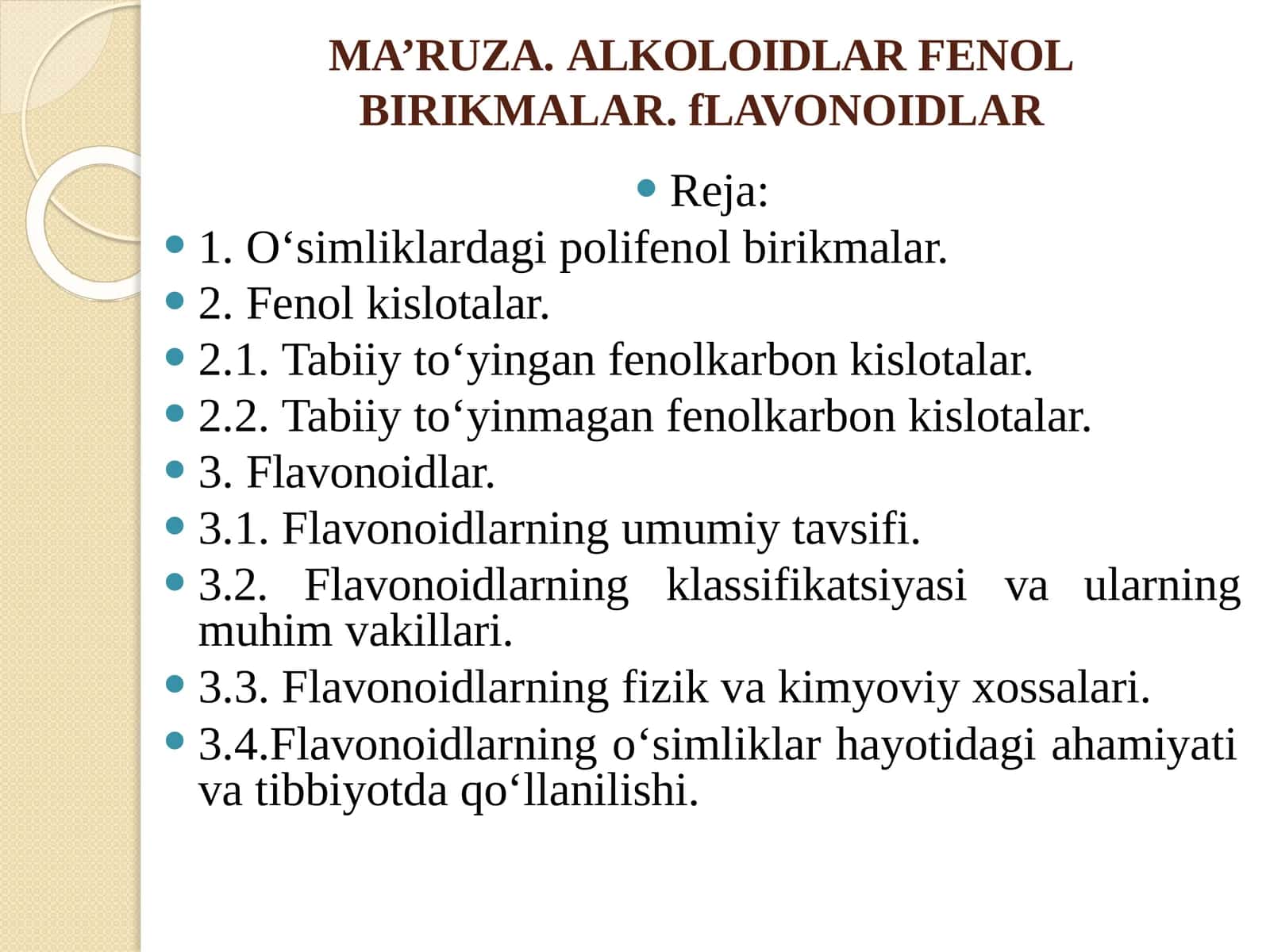 ALKOLOIDLAR  FENOL  BIRIKMALAR.  fLAVONOIDLAR 1