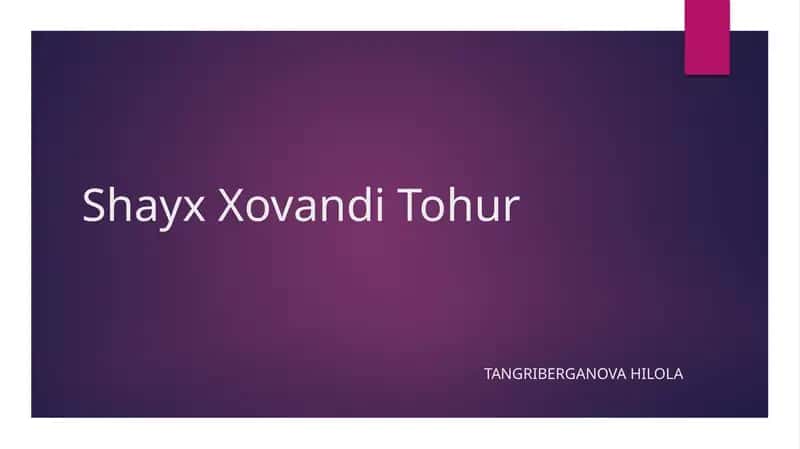 Shayx Xovandi Tohur 1