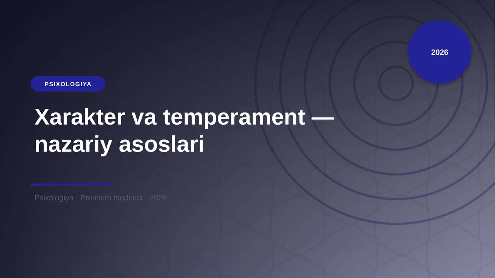 Xarakter va temperament — nazariy asoslari 1