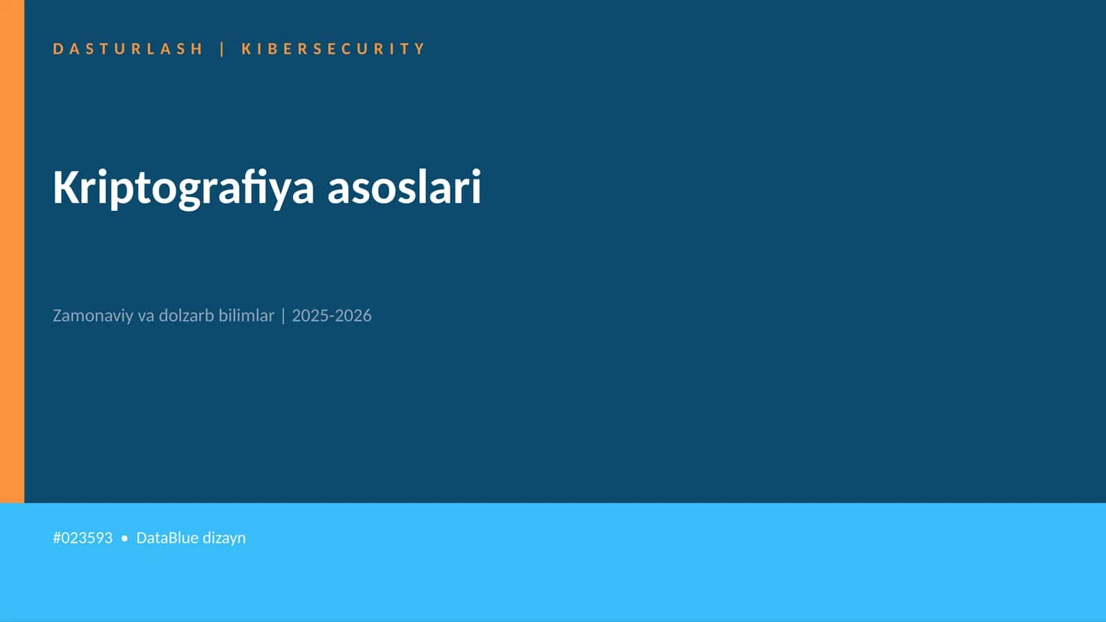 Kriptografiya asoslari 1