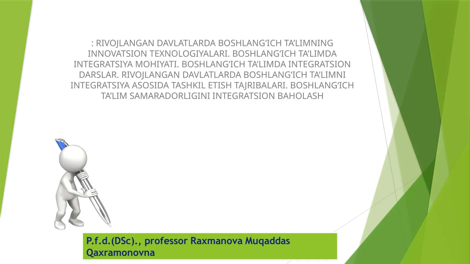 RIVOJLANGAN DAVLATLARDA BOSHLANGʻICH TA’LIMNING INNOVATSION TEXNOLOGIYALARI. BOSHLANGʻICH TA’LIMDA INTEGRATSIYA MOHIYATI. BOSHLANGʻICH TA’LIMDA INTEGRATSION DARSLAR. RIVOJLANGAN DAVLATLARDA BOSHLANGʻICH TA’LIMNI INTEGRATSIYA ASOSIDA TASHKIL ETISH TAJRIBALARI. BOSHLANGʻICH TA’LIM SAMARADORLIGINI INTEGRATSION BAHOLASH 1