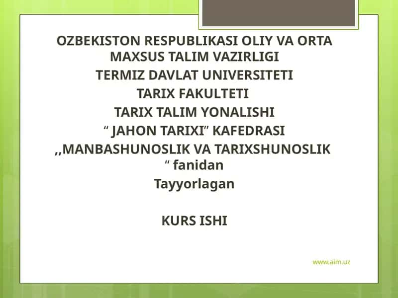 Musulmono’yg’onishdavrivao’rtaosiyoxalqlaritarixinio’rganishdagiahamiyati 1