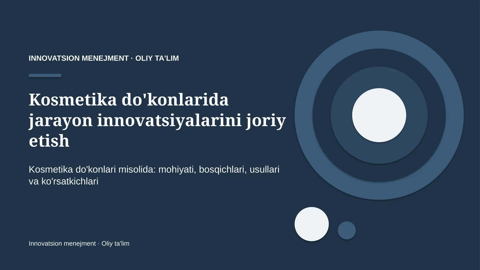 Kosmetika do'konlarida jarayon innovatsiyalarini joriy etish 1