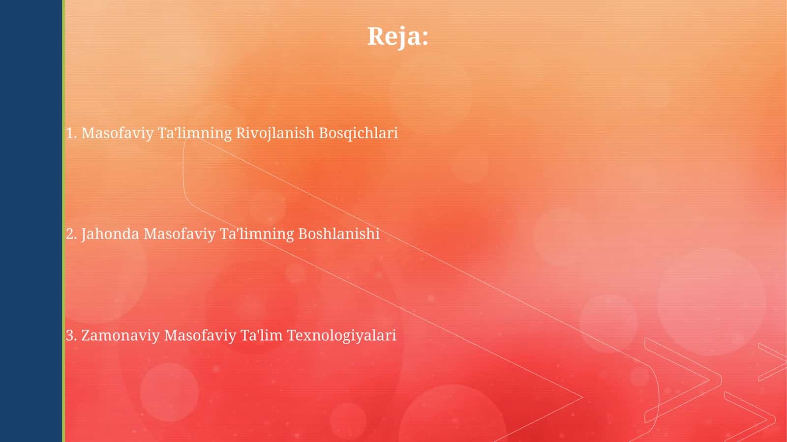 Masofaviy Ta'limning Rivojlanish Bosqichlari 1