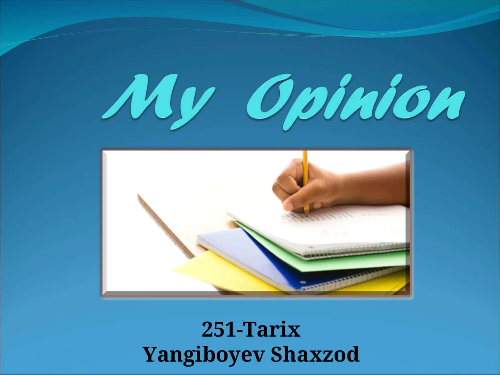 My  Opinion 1
