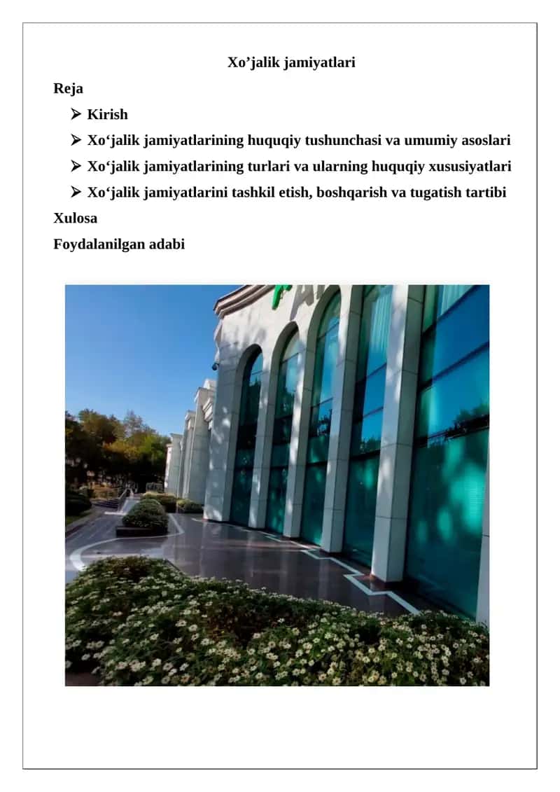 Xo’jalik jamiyatlari 1