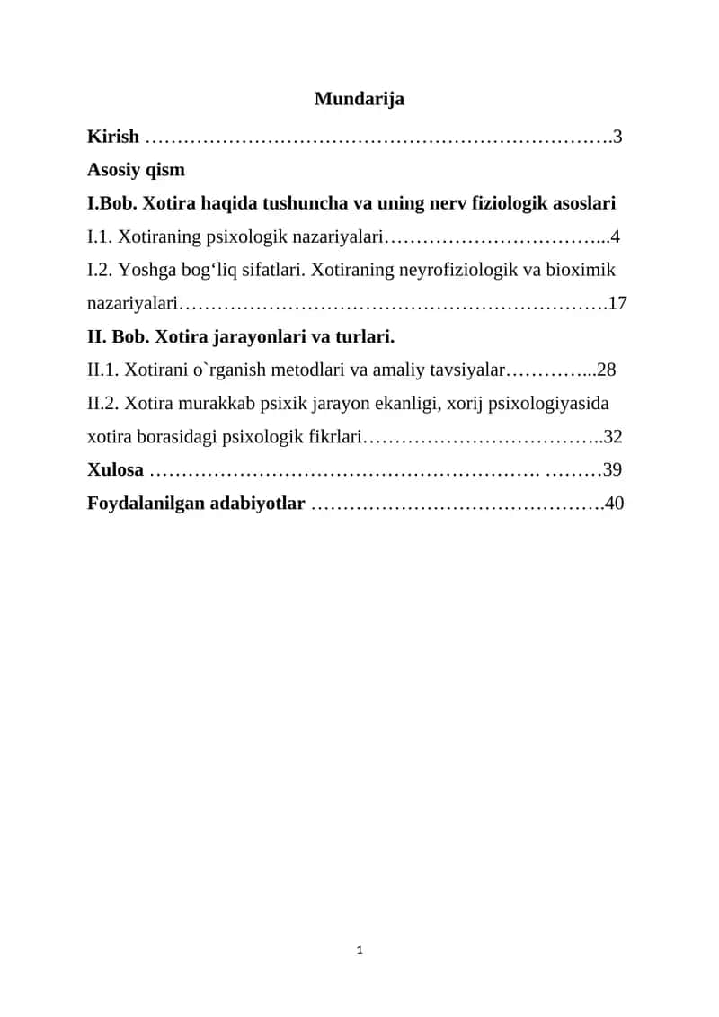 Xotira turlari 1