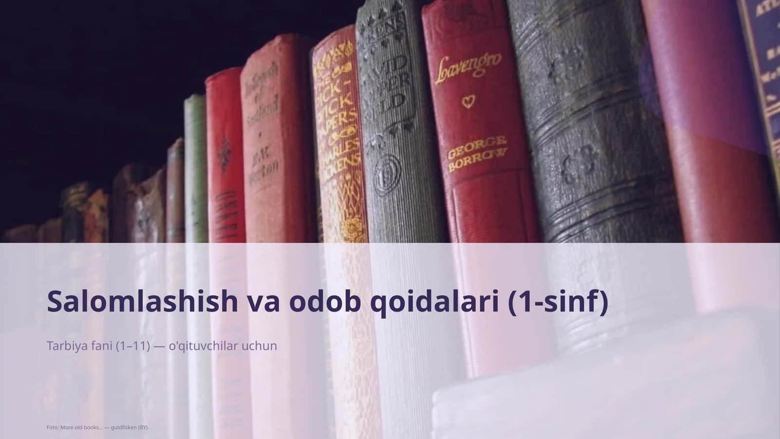 Salomlashish va odob qoidalari (1-sinf) 1