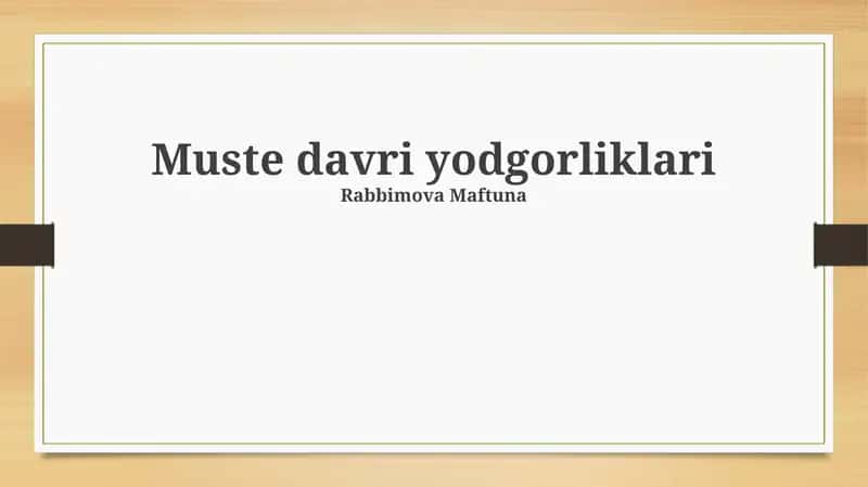 Mustye madaniyati 1