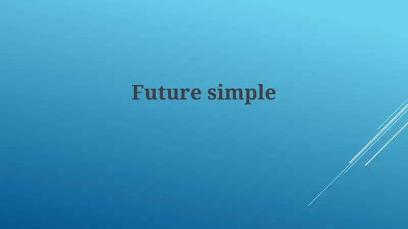 Future simple 1