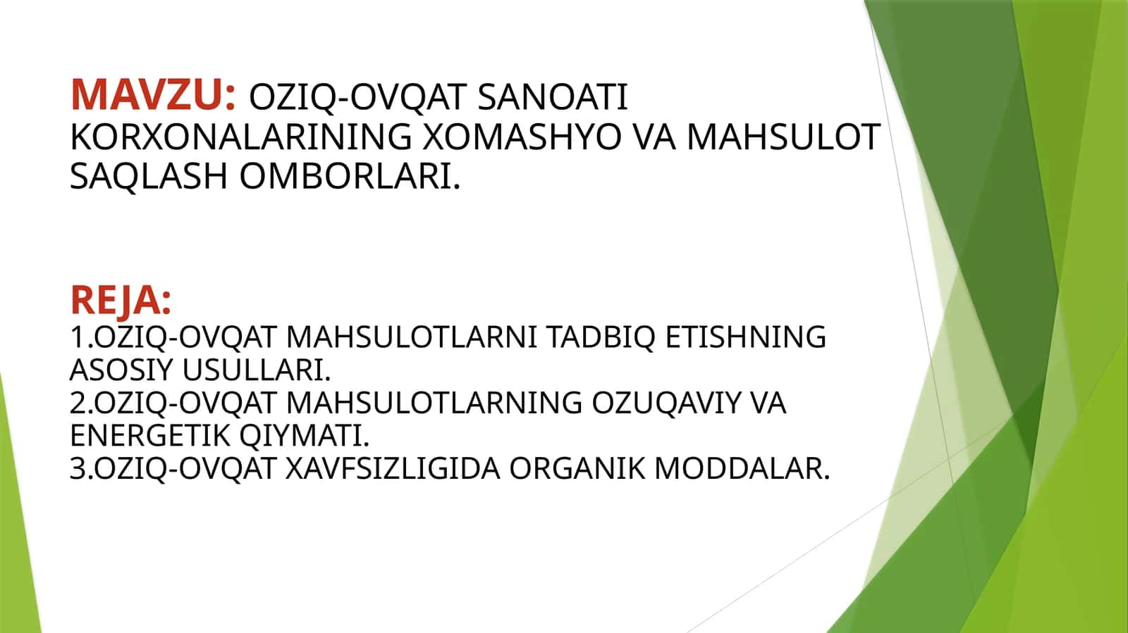 OZIQ-OVQAT SANOATI 1