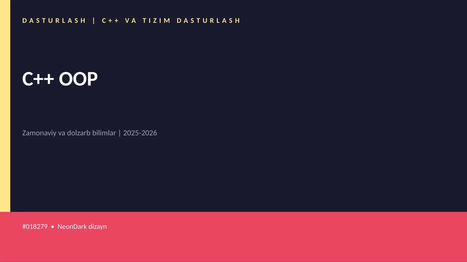 C++ VA TIZIM DASTURLASH 1