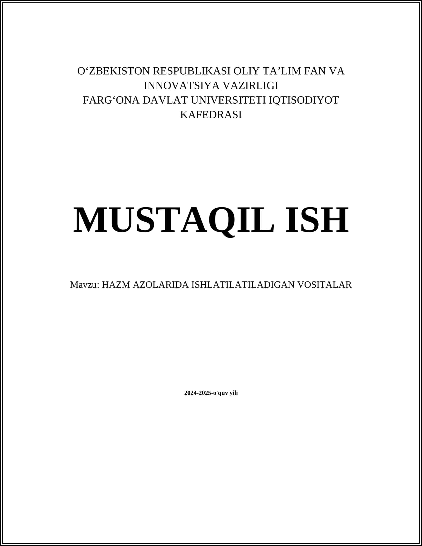 HAZM AZOLARIDA ISHLATILATILADIGAN VOSITALAR 1