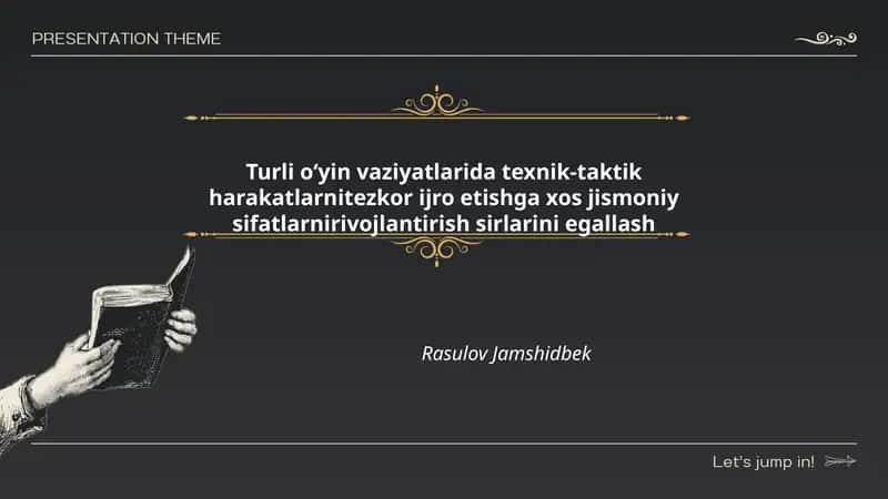 Turli o‘yin vaziyatlarida texnik-taktik harakatlarni tezkor ijro etishga xos jismoniy sifatlarni rivojlantirish 1