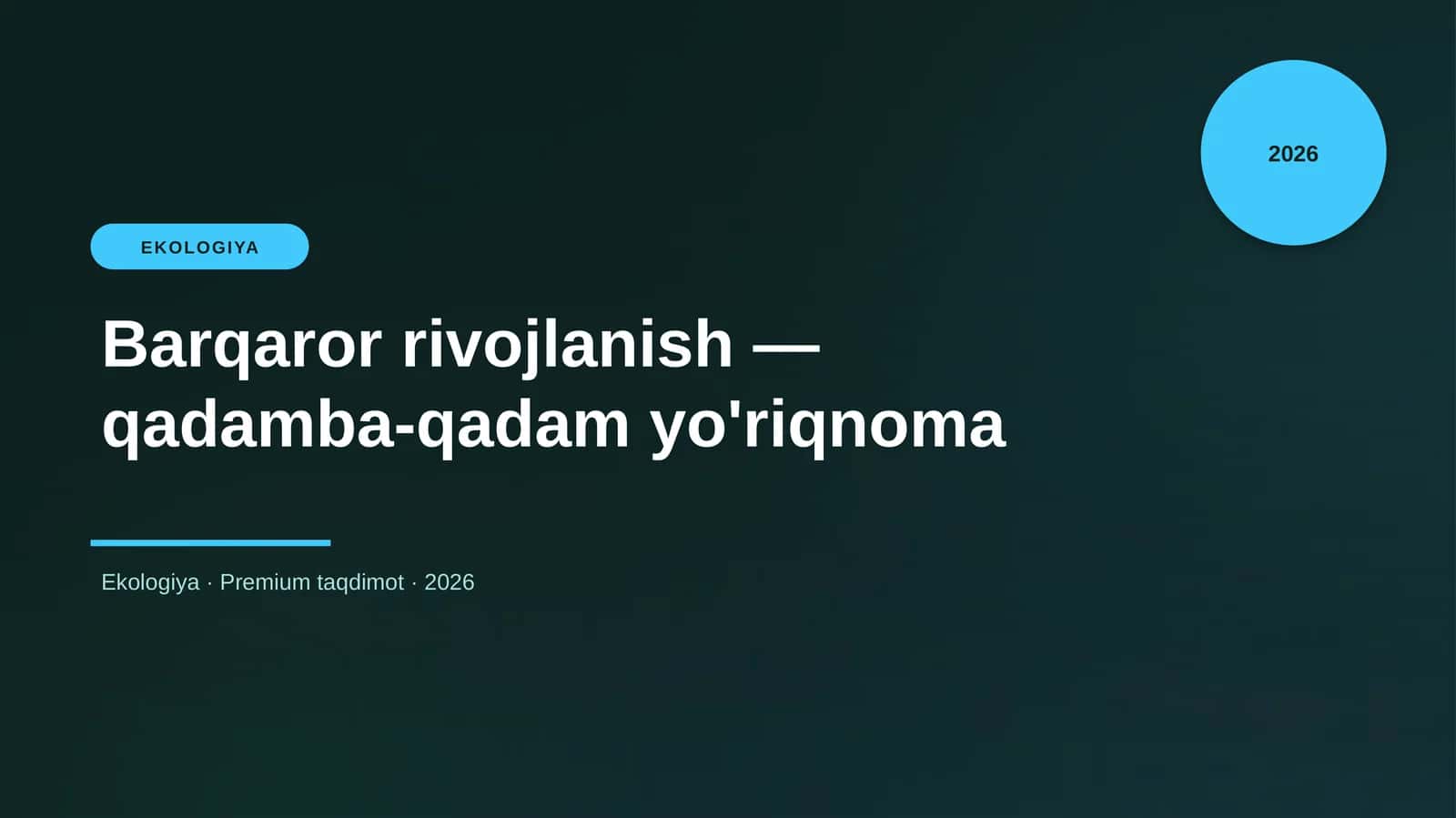 Barqaror rivojlanish — qadamba-qadam yo'riqnoma 1