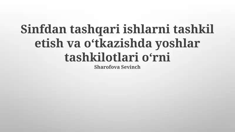 Qo'shimcha mashg'ulotlarni o'tkazish jarayonida yoshlar tashkilotlarining ishtiroki 1