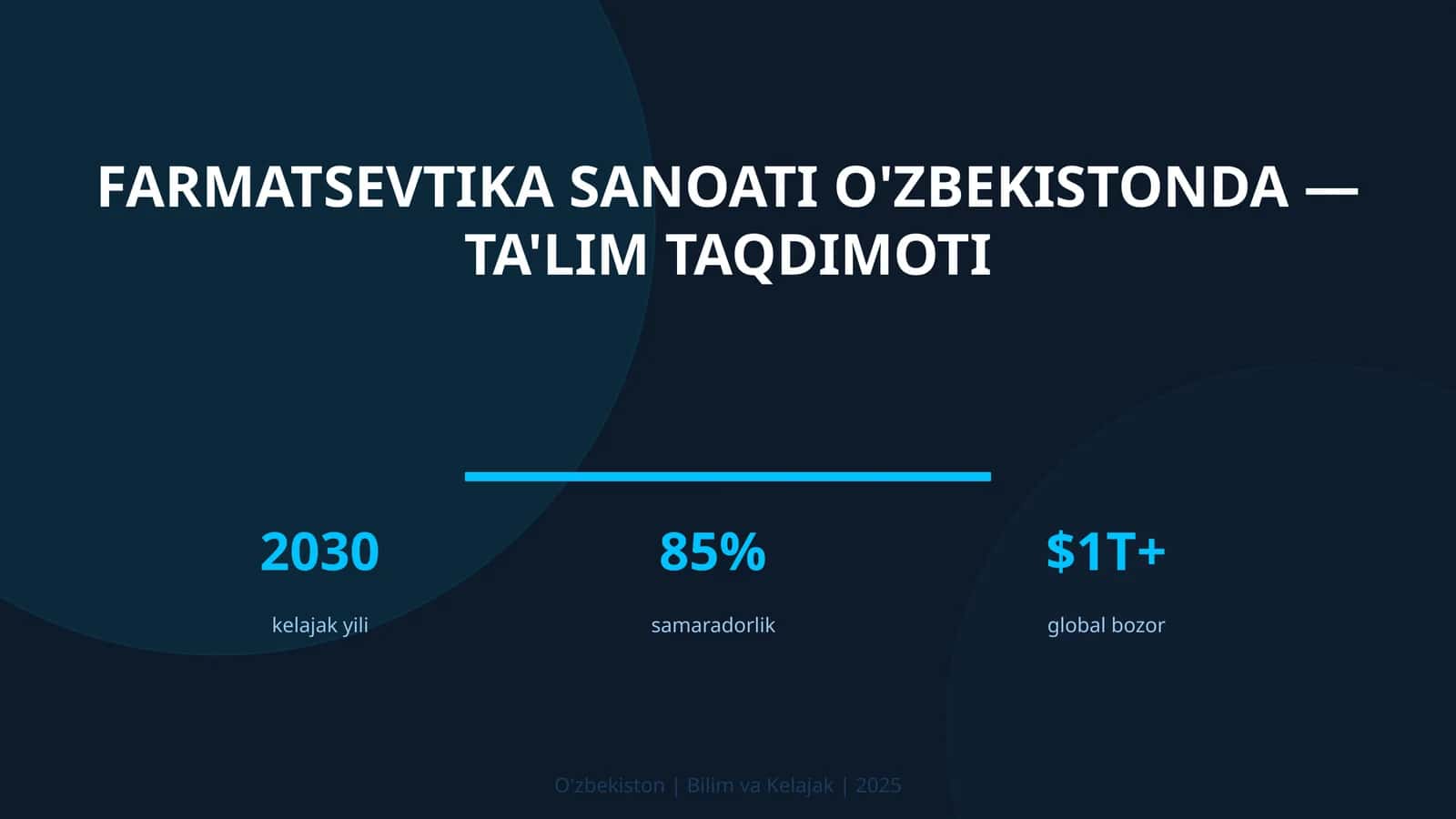 Farmatsevtika Sanoati O'zbekistonda — Ta'lim Taqdimoti 1