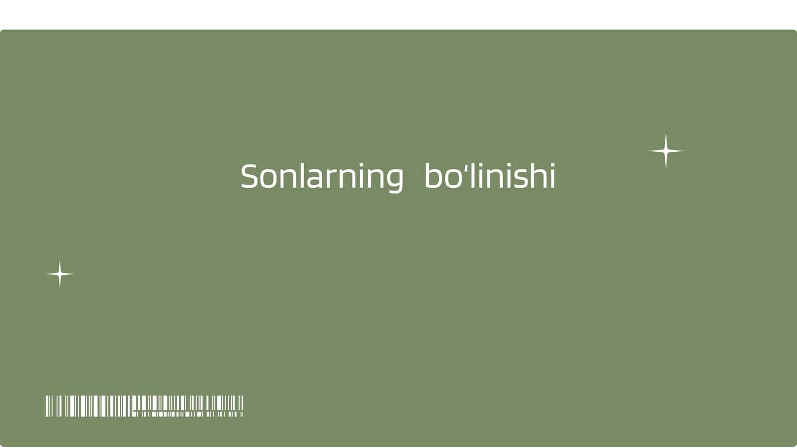 Sonlarning boʻlinishi 1