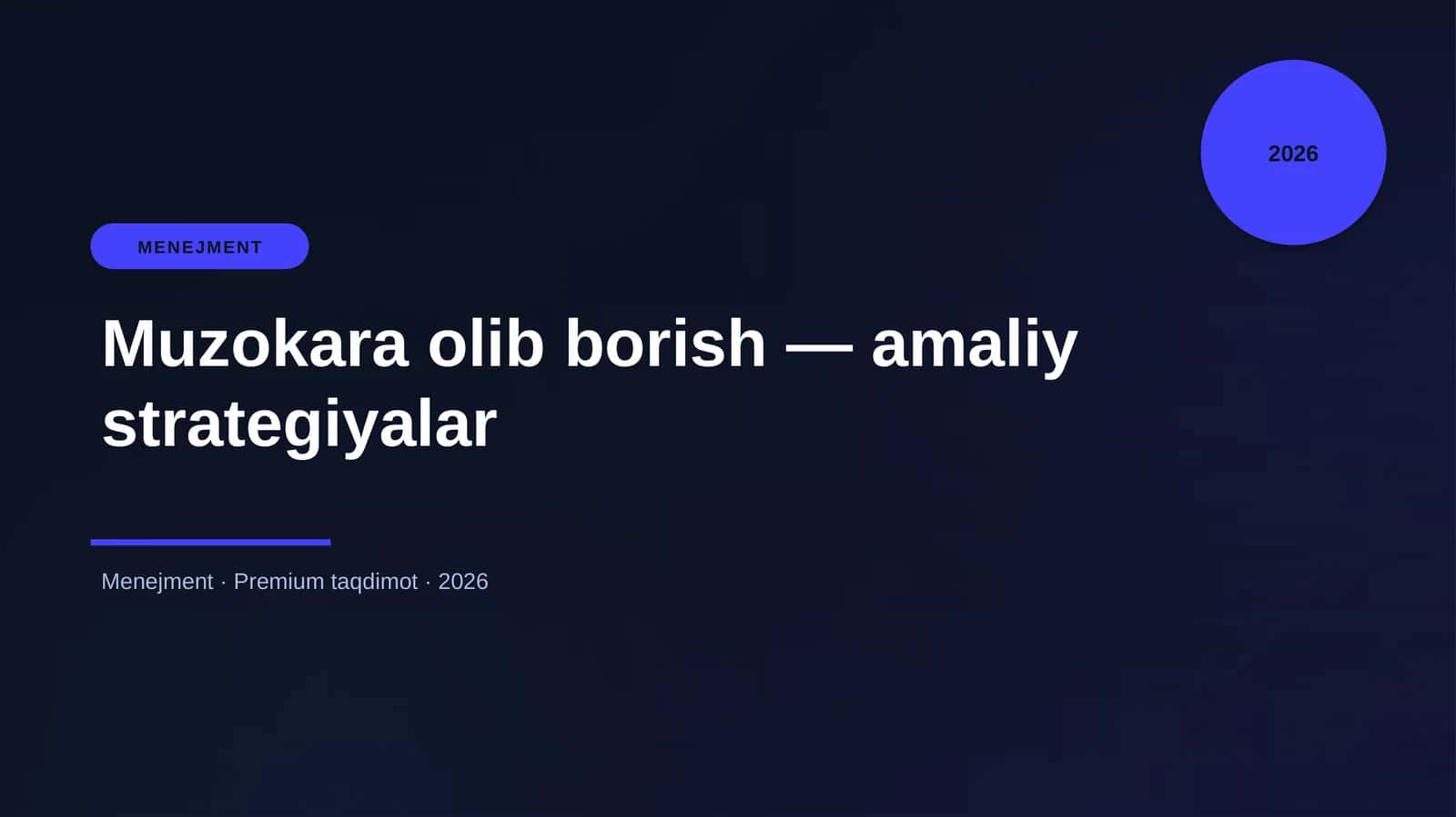 Muzokara olib borish — amaliy strategiyalar 1