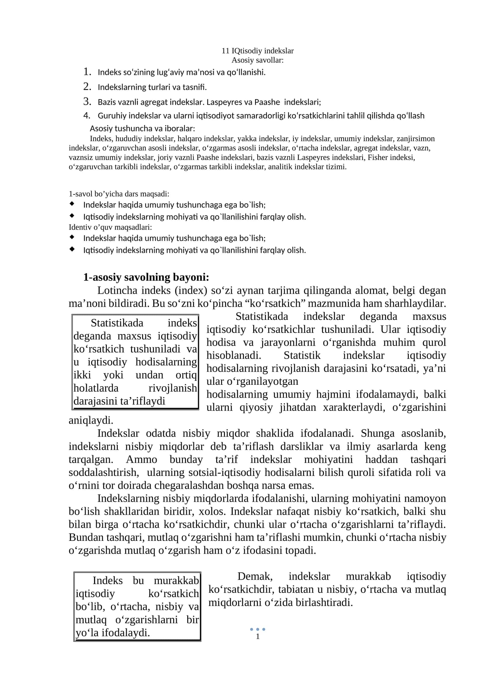 IQtisodiy indekslar 1