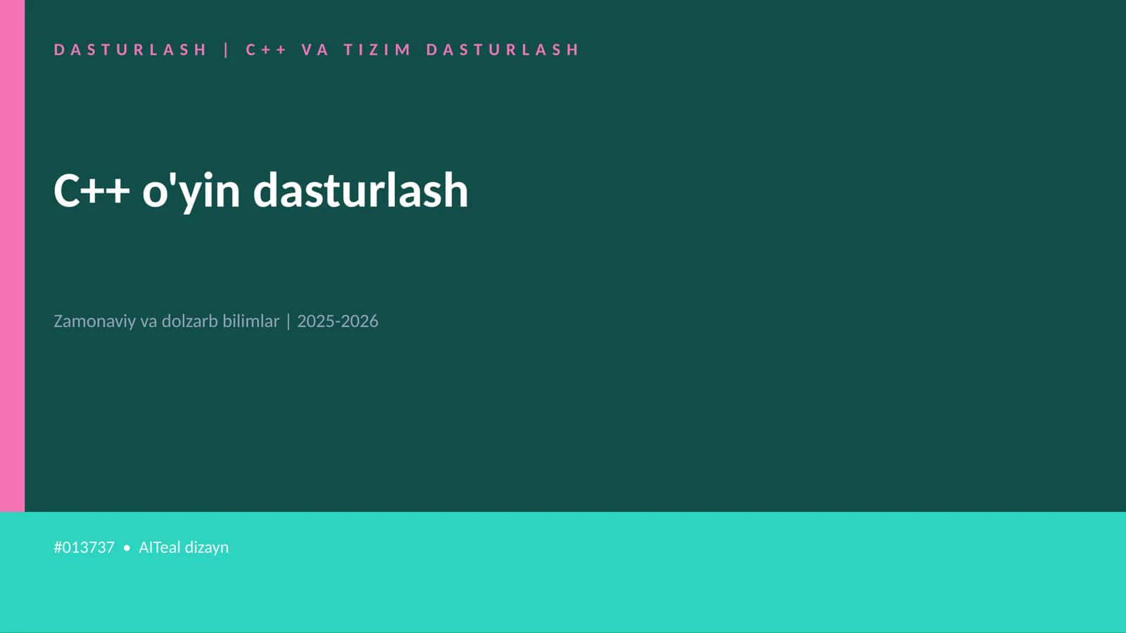C++ VA TIZIM DASTURLASH 1