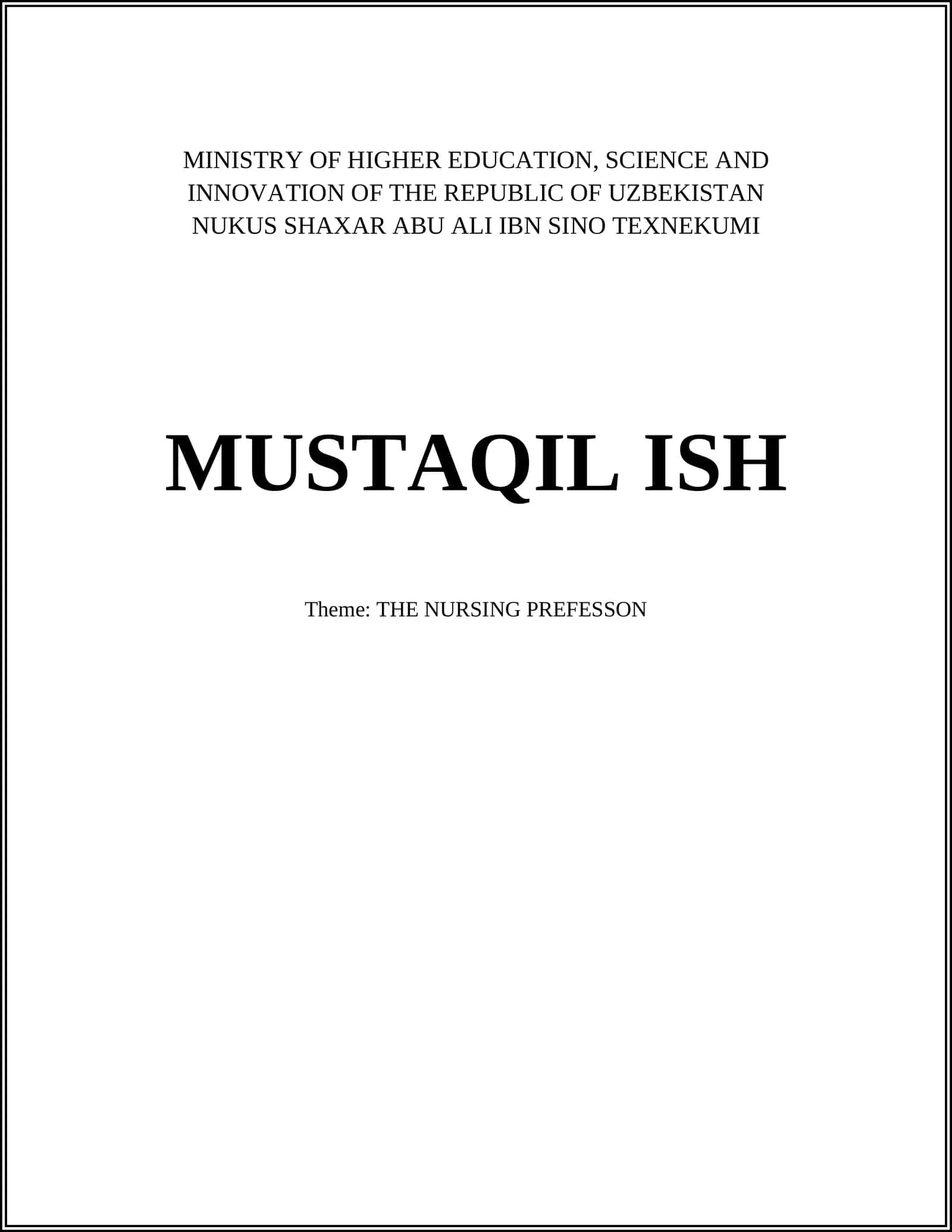 THE NURSING PREFESSON 1