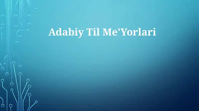Adabiy TilMe'Yorlari 1