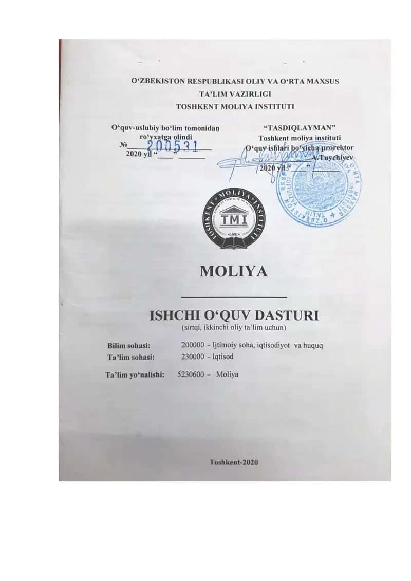 Moliya ta'limi 1