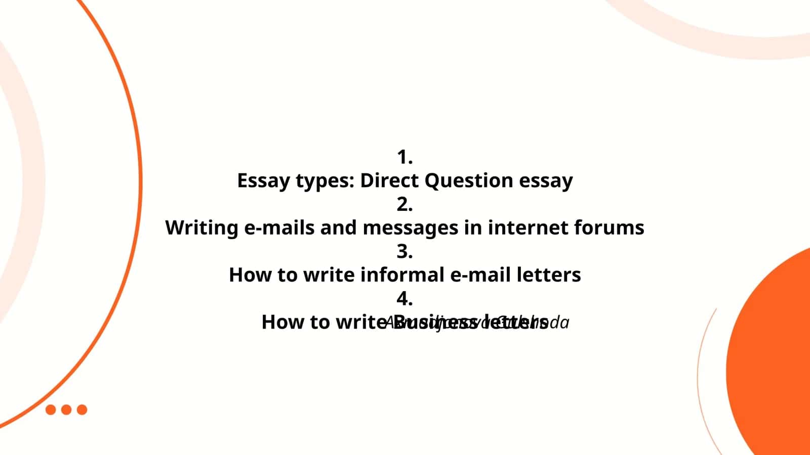 Essay types: Direct Question essay 1