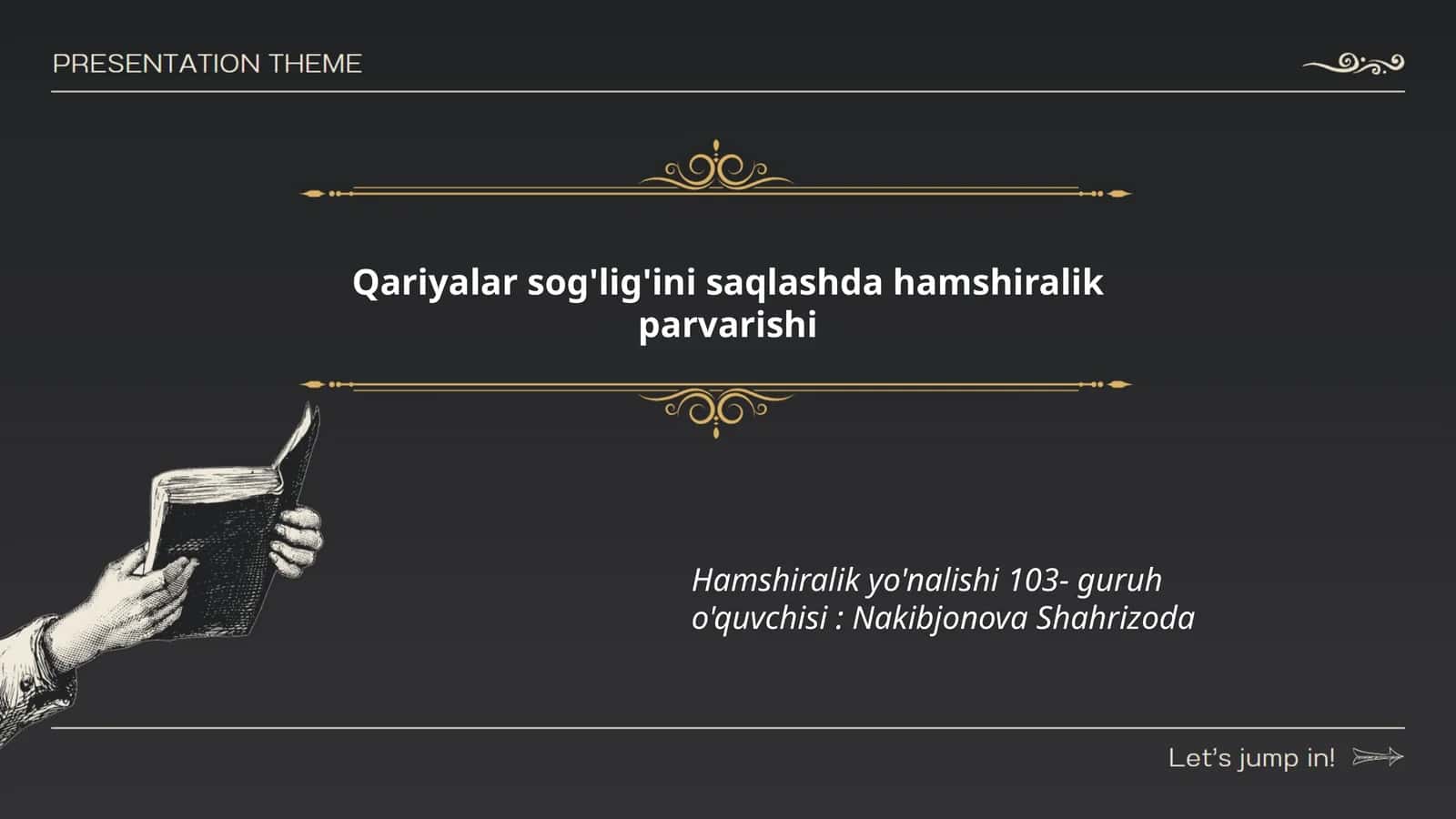 Qariyalar sog'lig'ini saqlashda hamshiralik parvarishi 1