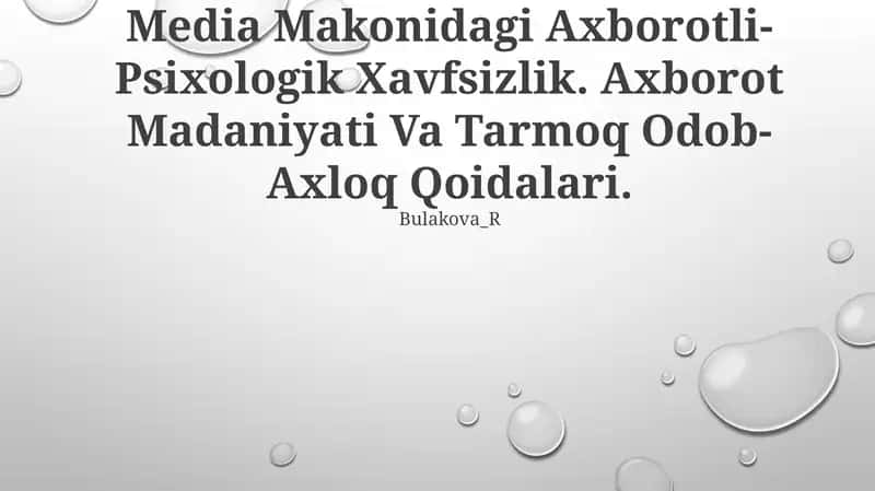 Media Makonidagi Axborotli-Psixologik Xavfsizlik 1