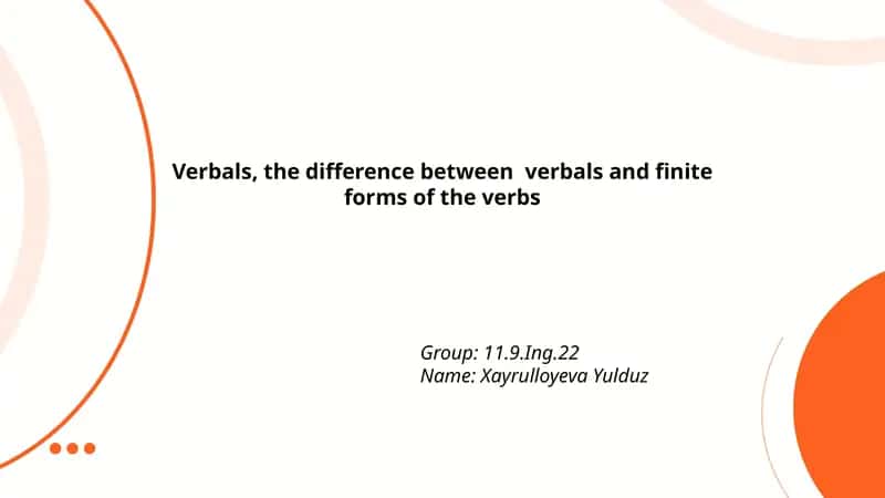 Difference between Verbals and Finite Verb Forms 1