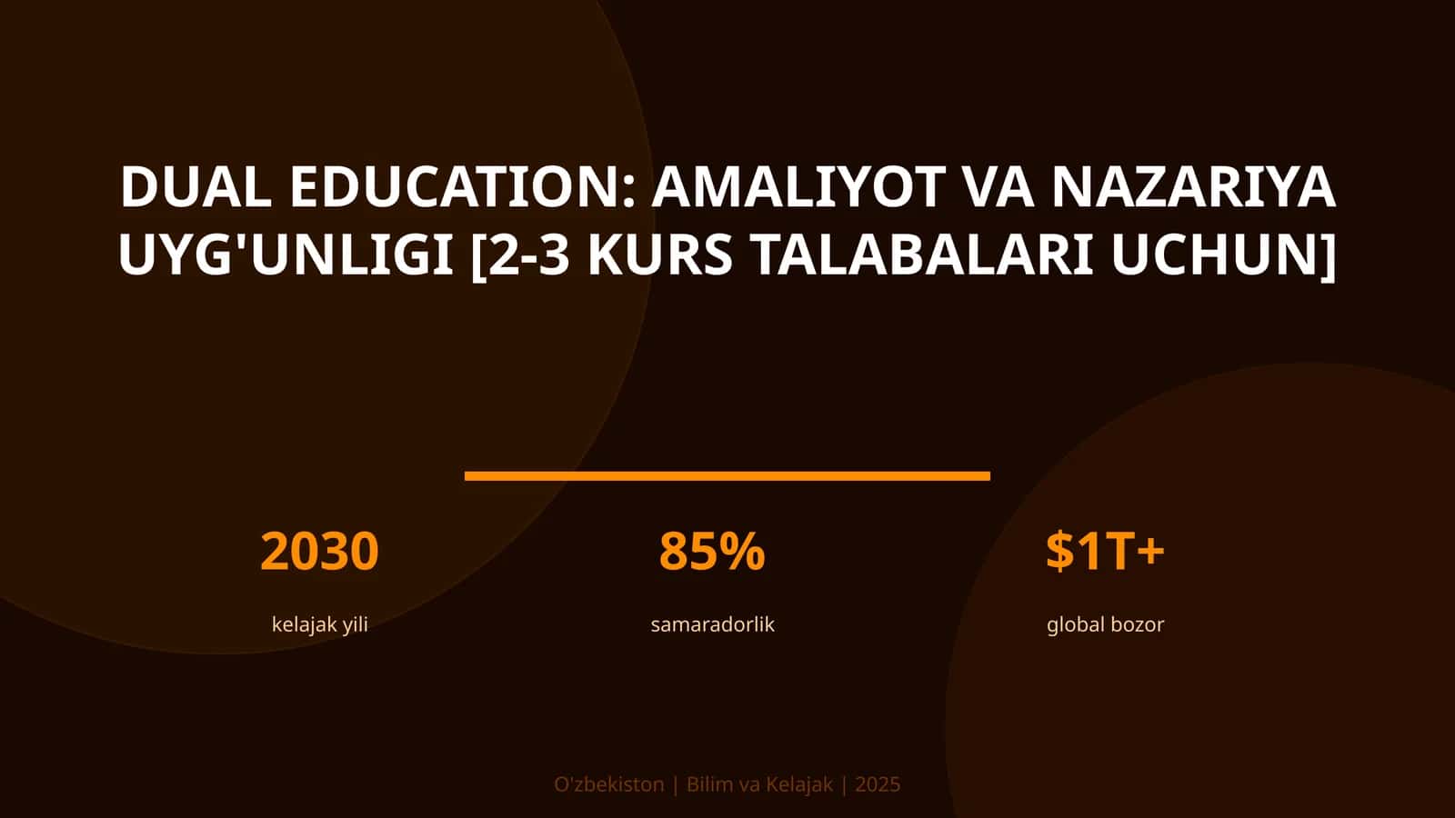 Dual education: amaliyot va nazariya uyg'unligi [2-3 kurs talabalari uchun] 1