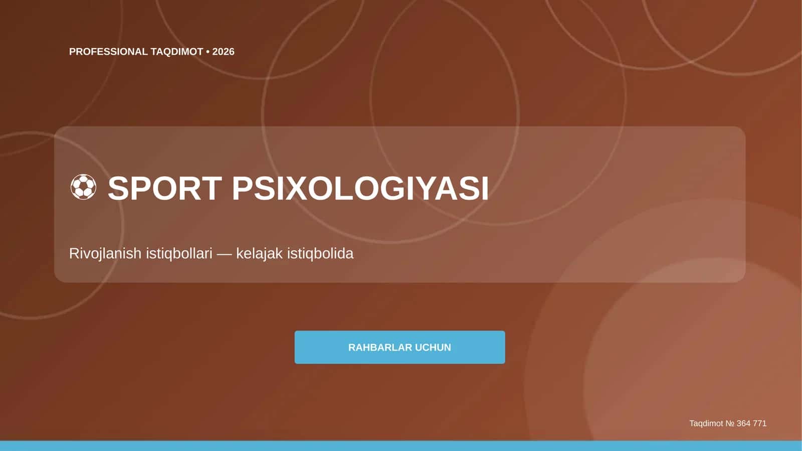 Sport psixologiyasi: rivojlanish istiqbollari (kelajak istiqbolida) [rahbarlar uchun] 1