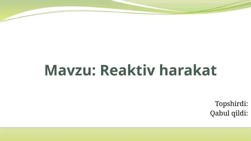Reaktivharakat 1