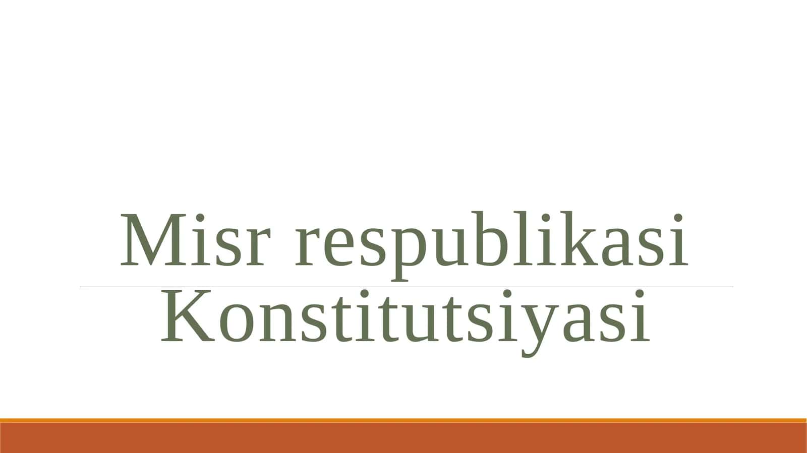 Misr konstitutsiyasi 1