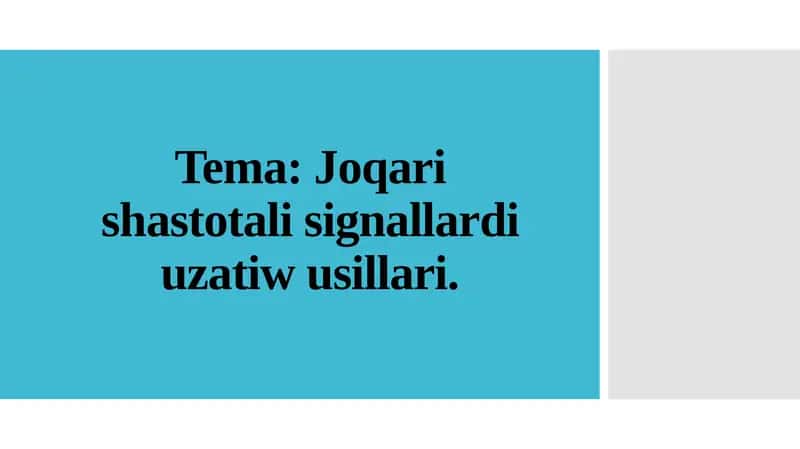 Optikalıq baylanıs usullari 1