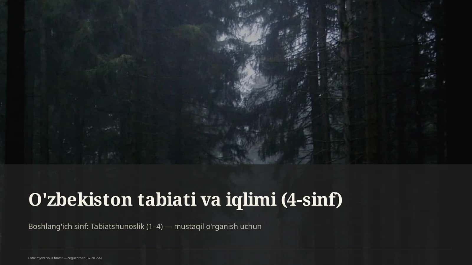 O'zbekiston tabiati va iqlimi (4-sinf) 1